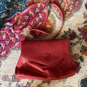 Vintage red Adrienne Vittadini satchel shoulder bag